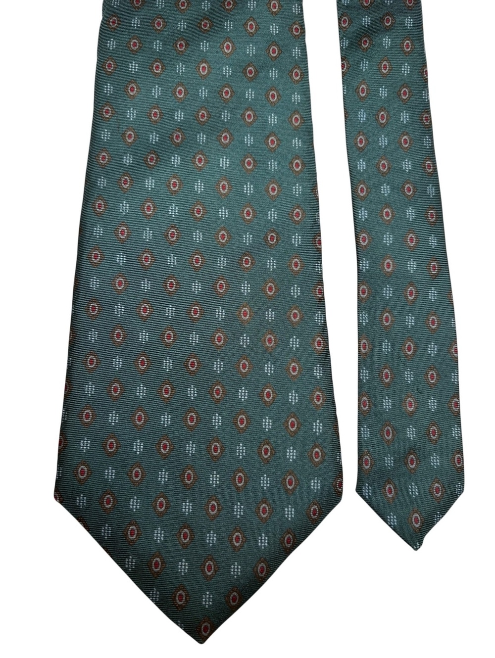 Christian Dior Silk Green Red Blue Medallion Men's Designer Tie